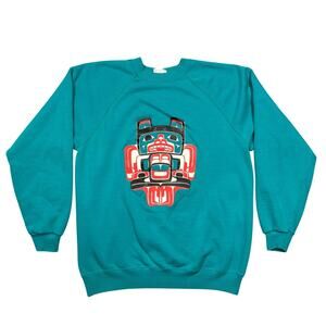 Tlingit Bear Hanes Native Alaskan Vintage 1986 Northwest Earth Sweatshirt Large